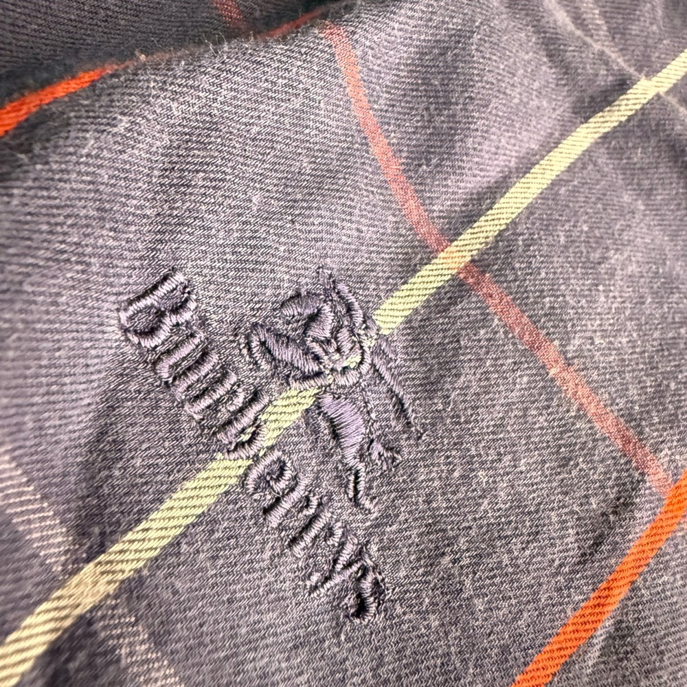 Burberry Vintage Handkerchief Plaid Navy Red White Scarf - Picture 2 of 6